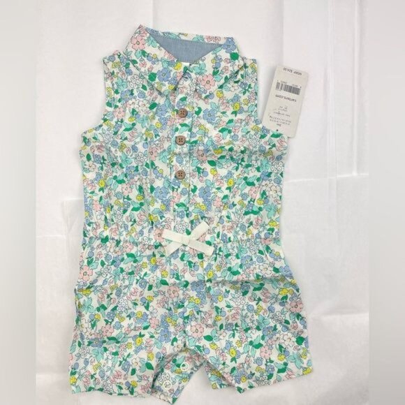 Carters Baby Girl Romper Outfit Floral 3 Months New - Picture 8 of 8
